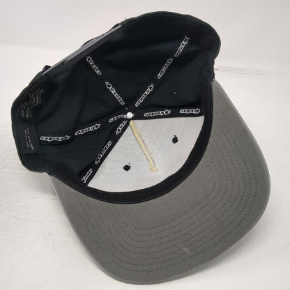 Alpinestars Snapback Hat Black One Size Logo Gray Trim 100% Cotton Adjustable
