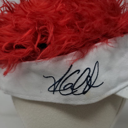 Flair Hair Sun Visor Hat Cap White Red Los Angeles Angels Embroidered Logo MLB
