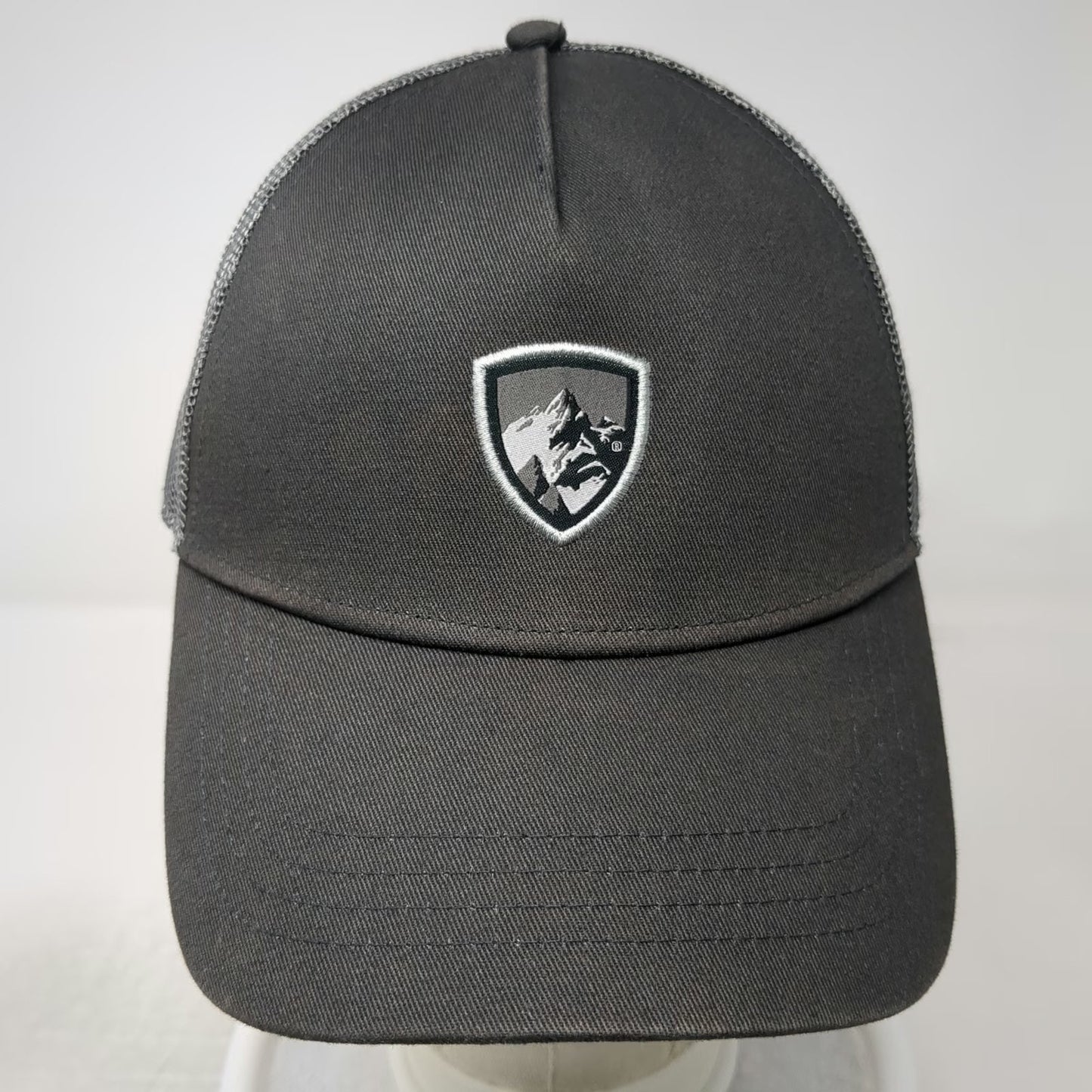 KÜHL Trucker Hat Gray One Size Mesh Back Snapback Mountain Shield Logo Patch