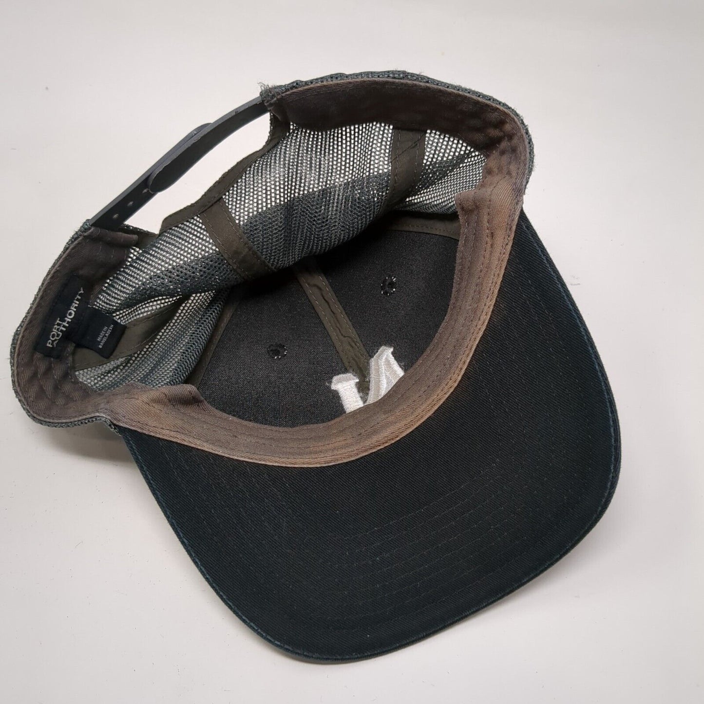 Letter N Snapback Mesh Back Trucker Hat Black OSFA Port Authority