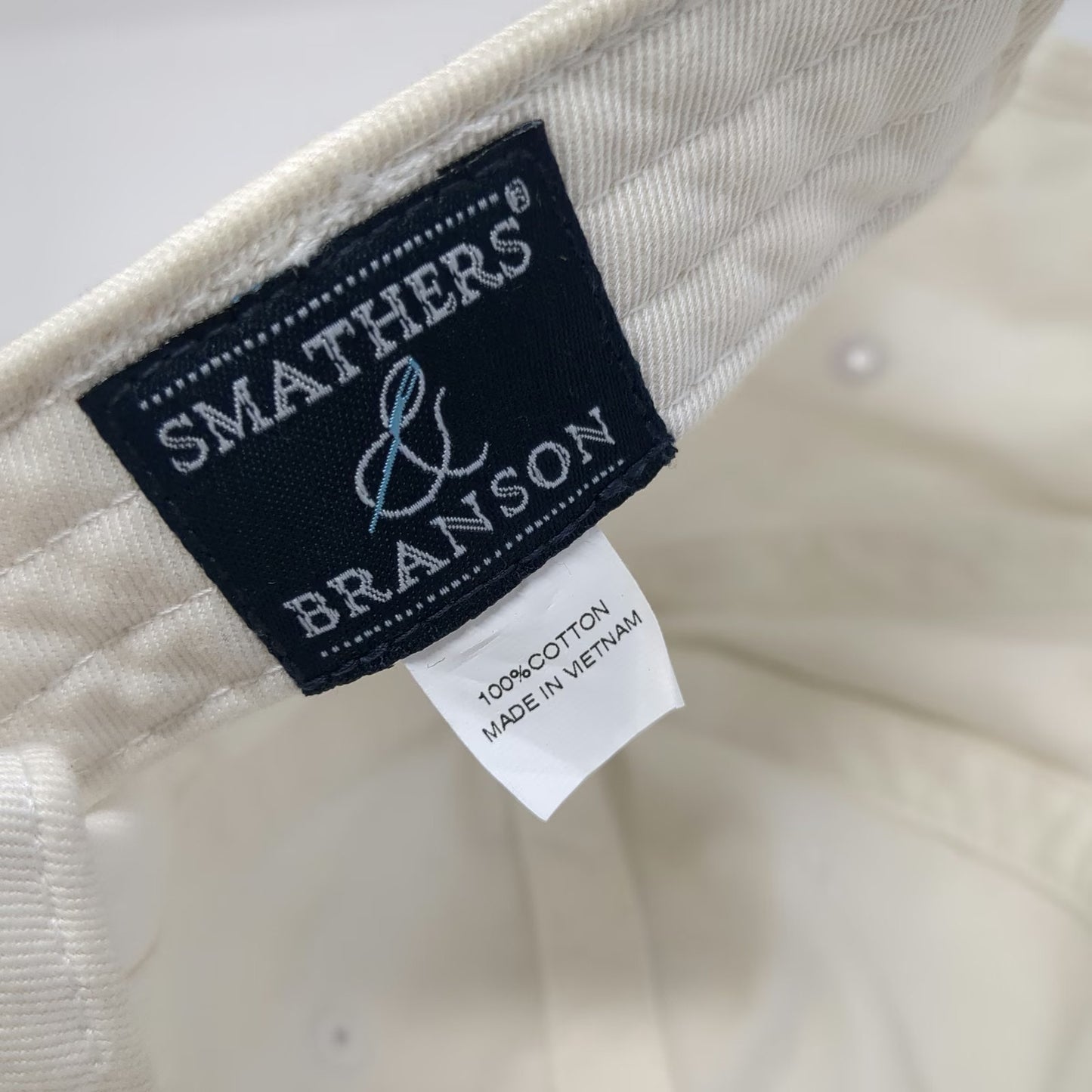 Smathers & Branson Baseball Cap White One Size Needlepoint Nantucket 9.24.21 Hat