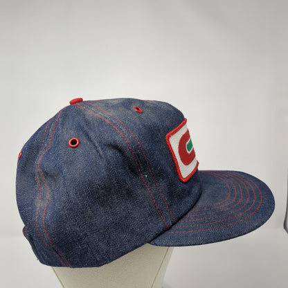 CF Snapback Hat Blue One Size Adjustable Embroidered Denim 6 Panel Tonkin