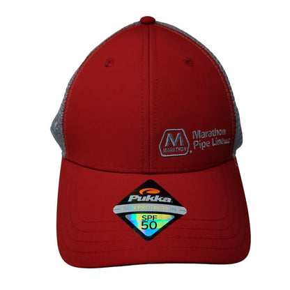 Marathon Pipe Line LLC Snapback Trucker Hat Red One Size SPF 50 Pukka