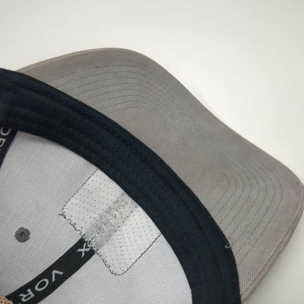 Vortex Trucker Hat Gray One Size Mesh Back Snapback Rubber Logo Patch Adjustable