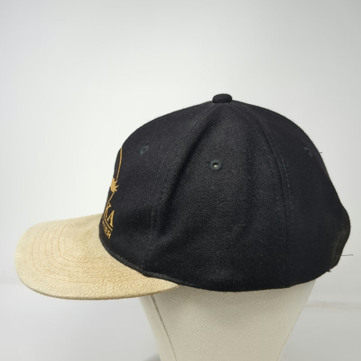 Triangle Headwear Alaska The Last Frontier Black Baseball Cap One Size Wool Hat