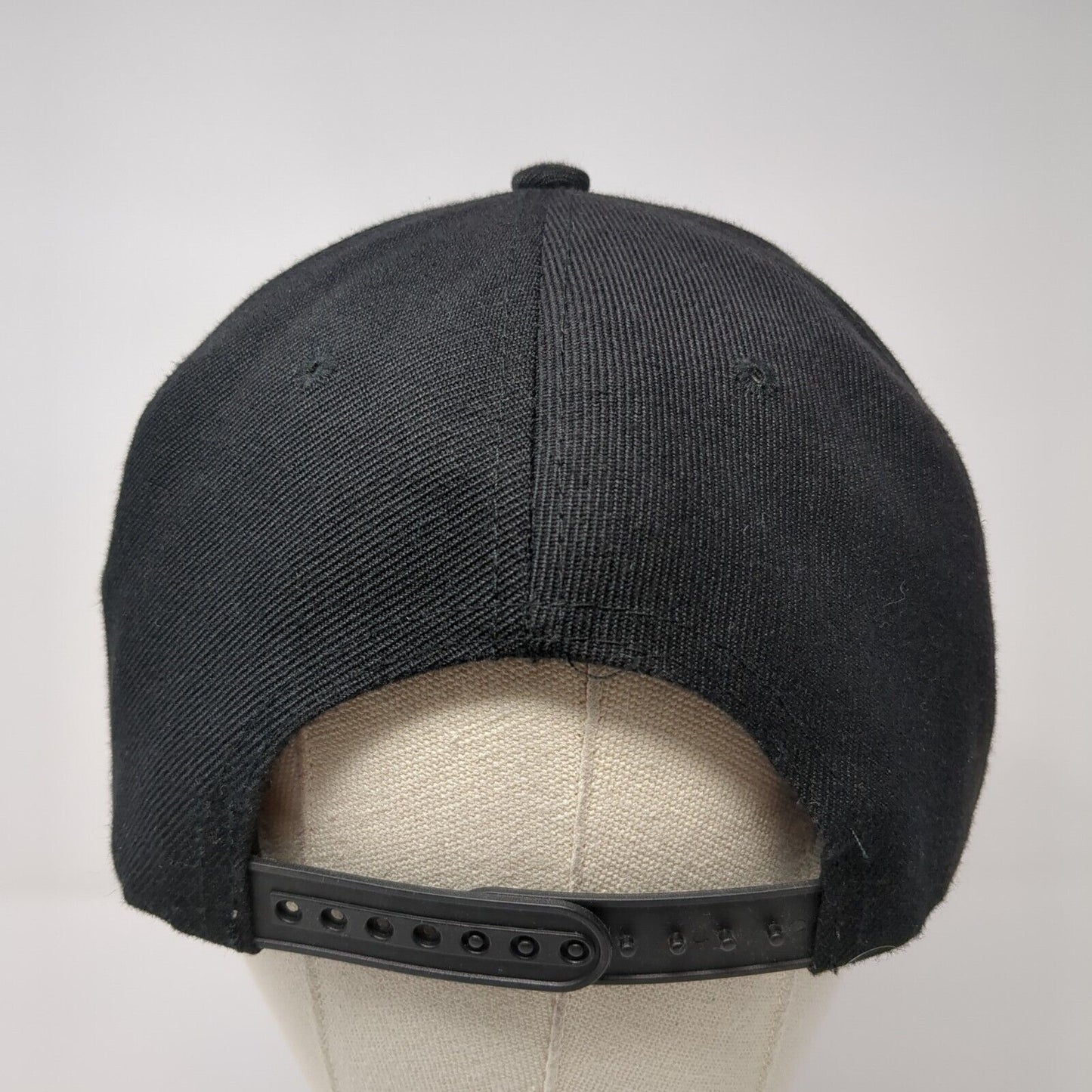 Compton Snapback Hat Black One Size Adjustable Embroidered 6 Panel Big Bear