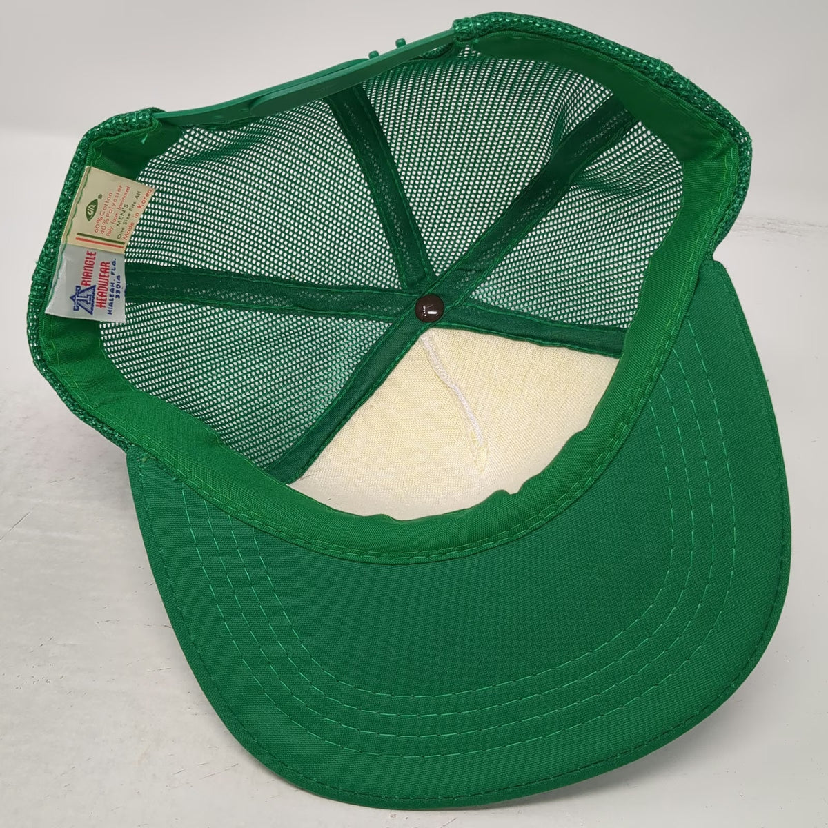 Triangle Headwear Trucker Hat Green Keller Block Logo Mesh Foam Snapback Print