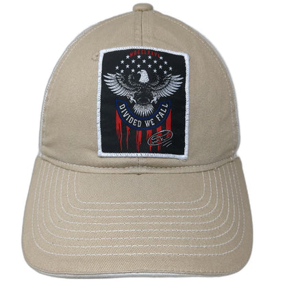 Outdoor Cap Baseball Hat Beige One Size Eagle Divided We Fall 1776 Mesh Snapback