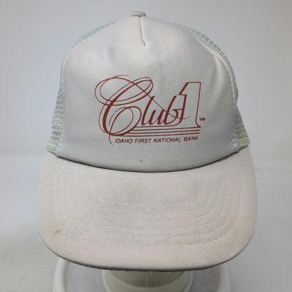 Sportcap Trucker Hat Gray L Idaho First National Bank Club 1 Mesh Back Snapback