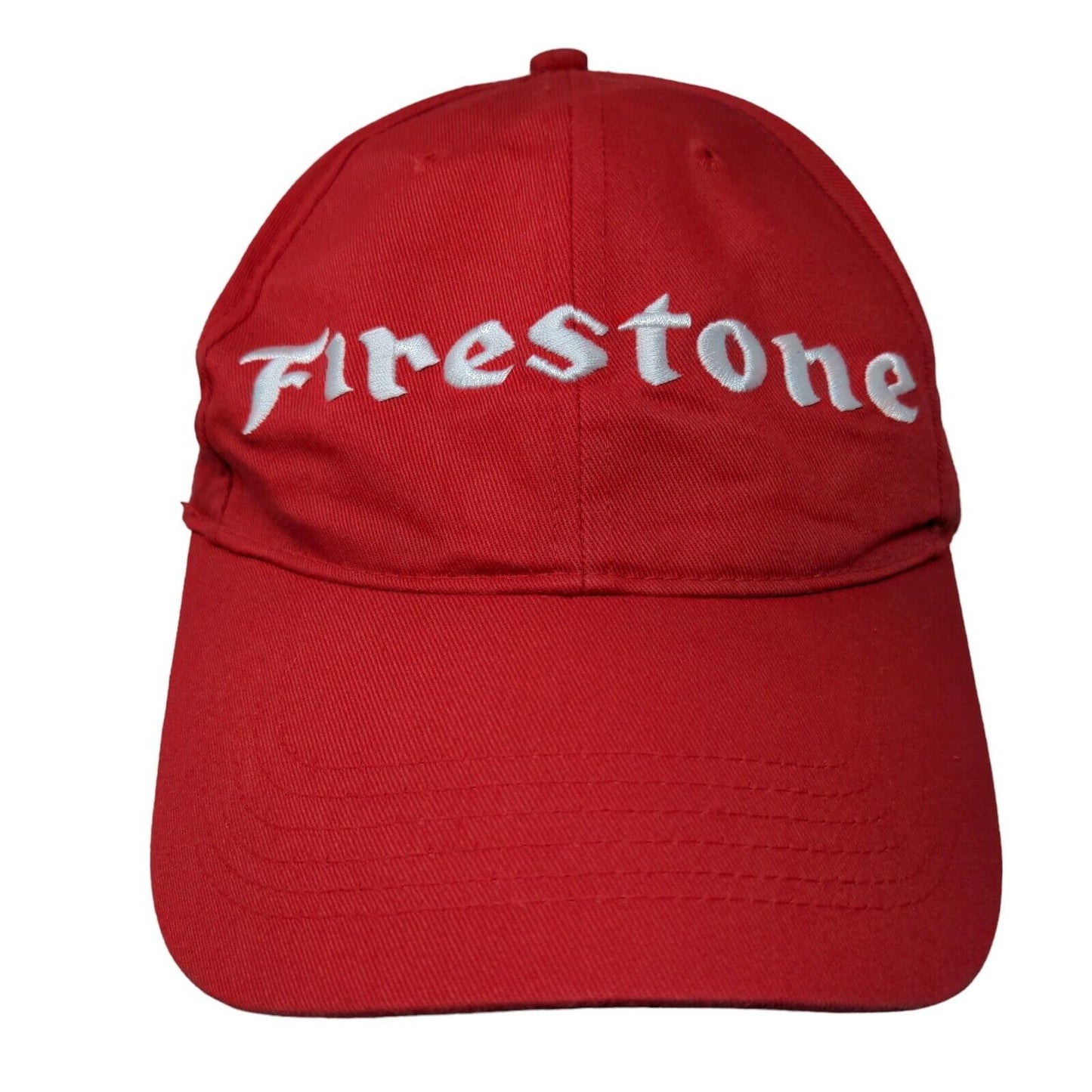 Firestone Snapback Hat Red OSFM Embroidered Adjustable Solid 6 Panel