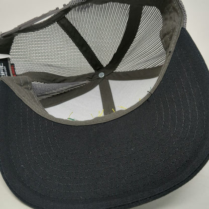 Pacific Headwear Trucker Hat Black One Size Mesh Back Snapback Embroidered Logo