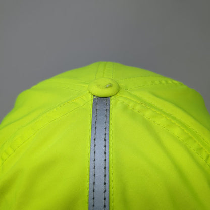 Port Authority Baseball Cap Green Black One Size Reflective Strapback Hat Safety