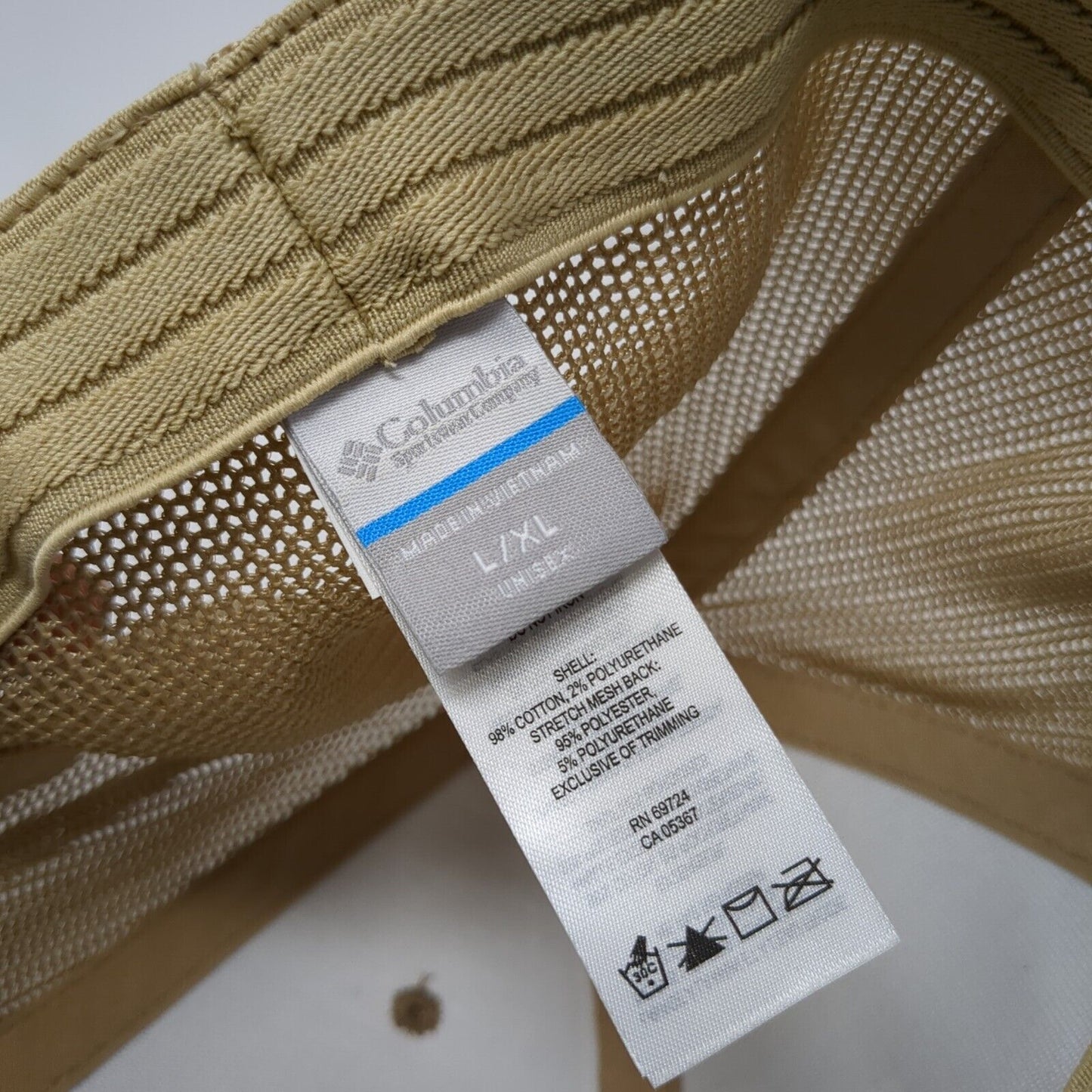 Tree Flag Unisex Fitted Trucker Hat Brown L/XL Mesh Back Patriotic Columbia