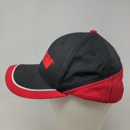 Loram Railroad Maintenance Men's Slideback Hat Black Red Embroidered Logo