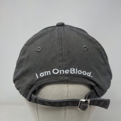 Hero I Am One Blood Slideback Hat Gray One Size Embroidered 6 Panel