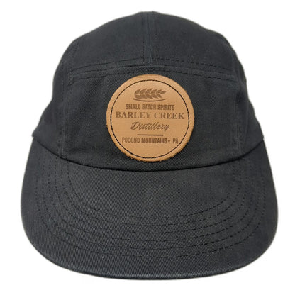 Elegan 5 Panel Black One Size Barley Creek Distillery Leather Patch Poconos Hat