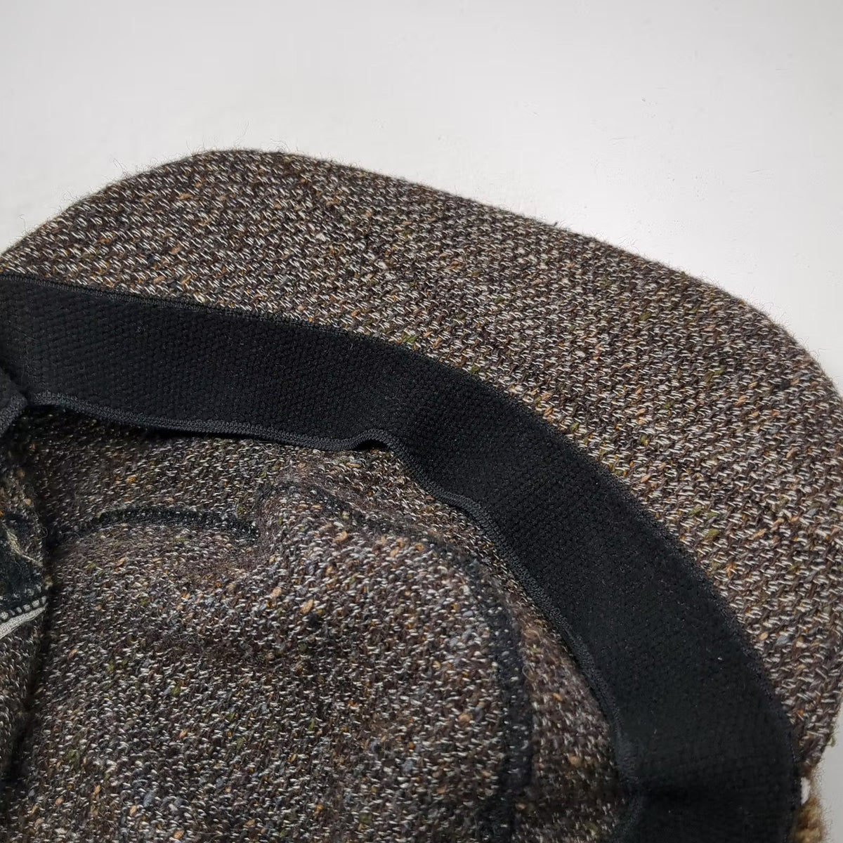 ExOfficio Army Cap Hat Brown Brown Tweed Made in USA Houndstooth Band Vintage