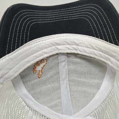 J Hats Trucker Hat Black White One Size Wyoming Bucking Horse Mesh Snapback