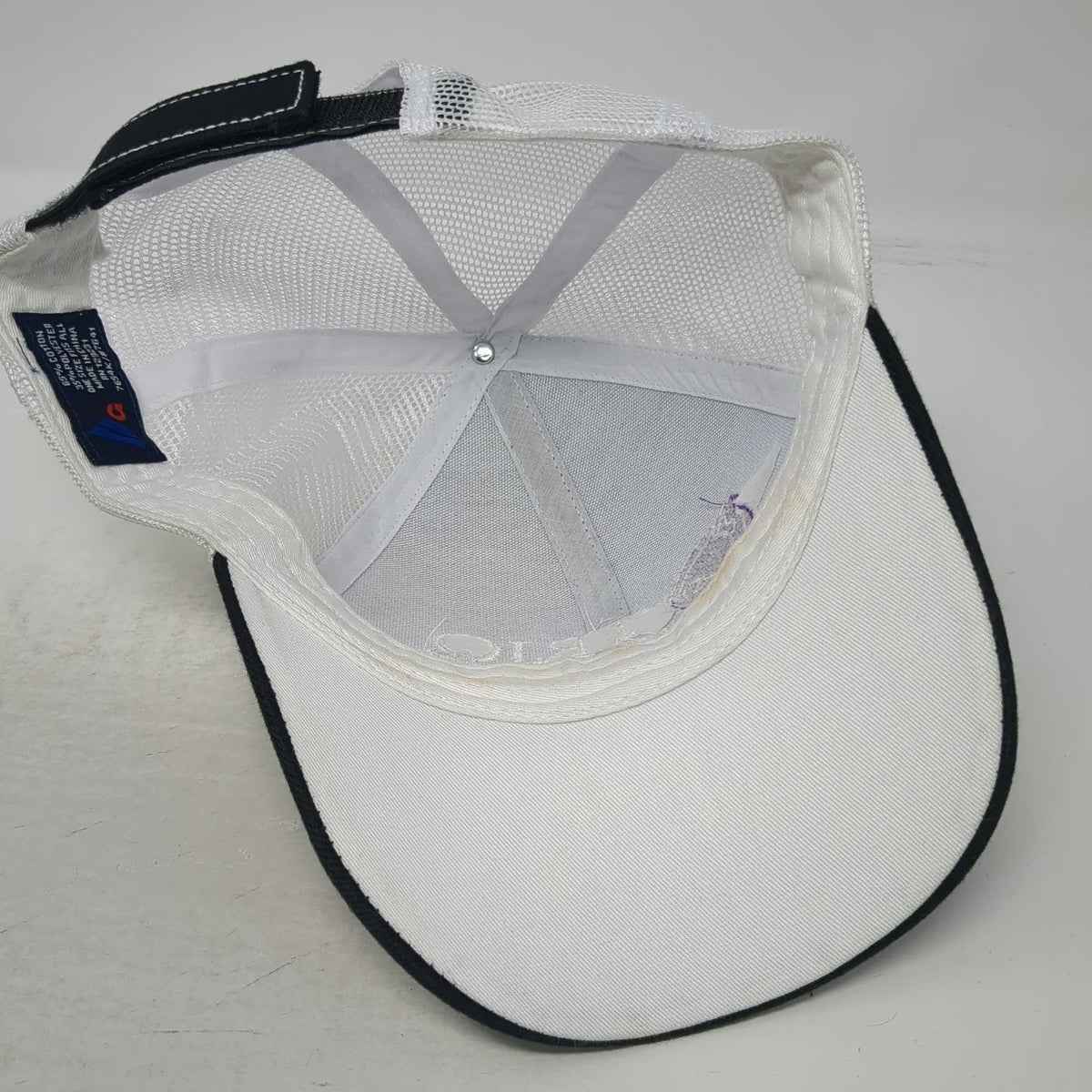 Port & Company Baseball Cap Hat Black OSFM Mesh Horse Logo Contrast Stitching