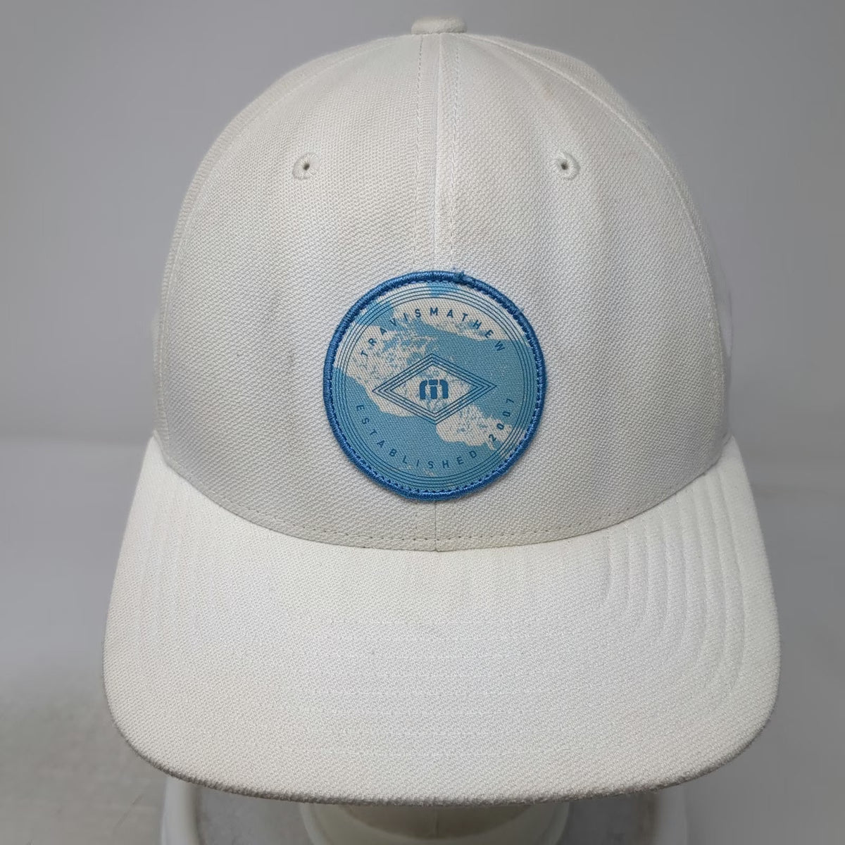 TravisMathew Snapback White One Size 110 Flexfit Patch Golf Hat Structured 2007