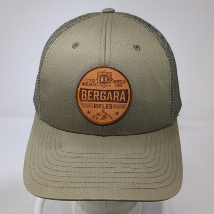 Richardson Trucker Hat Green L Bergara Rifles Leather Patch Mesh Snapback Tough