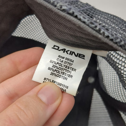 Dakine Gray Aztec Geometric Pattern Leather Patch Trucker Hat One Size Snapback