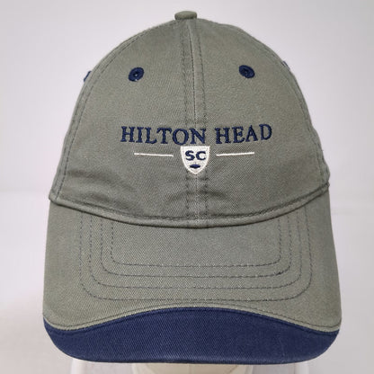 Hotshot Hilton Head SC Baseball Cap Green Blue One Size Strapback Cotton Hat