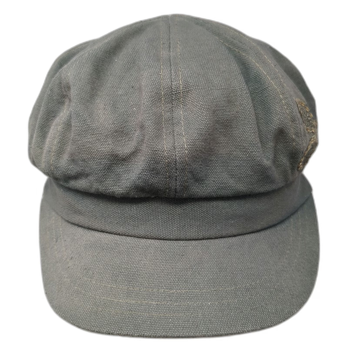 Green Army Cap One Size Sequin Butterfly Cotton Military Embellished Cadet Hat