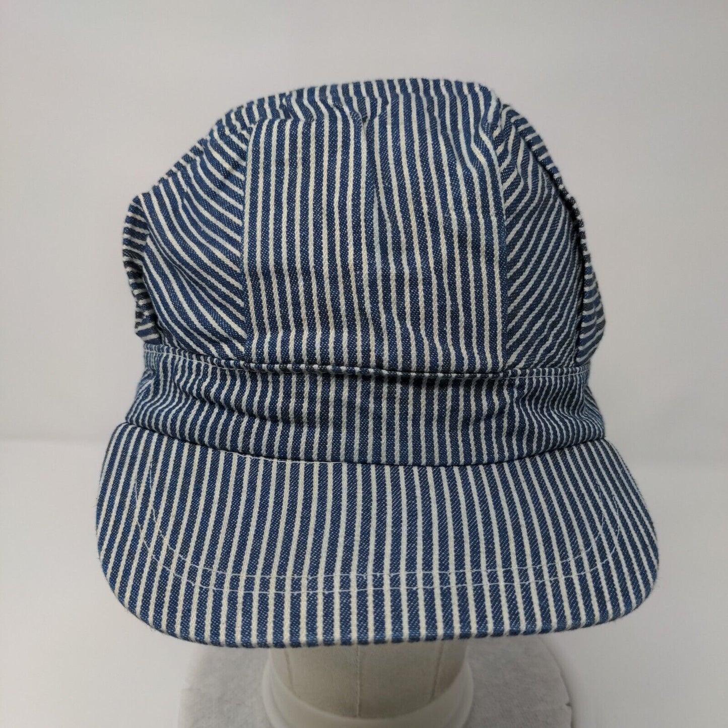 Timely Impressions Snapback Train Conductor Hat Blue 58cm Adjustable Striped