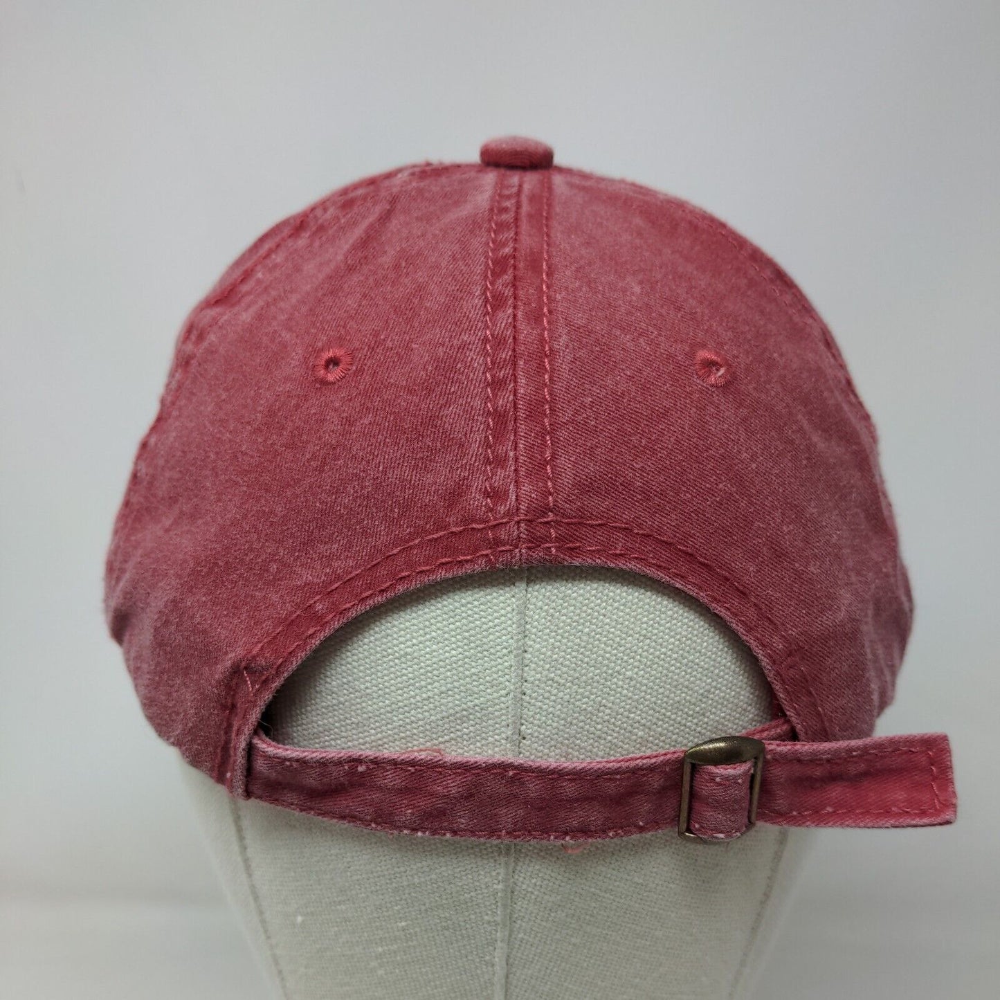 Monogram Slideback Hat Red One Size Embroidered Adjustable 6 Panel