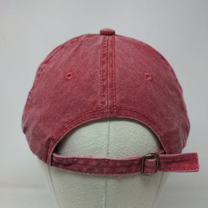 Monogram Slideback Hat Red One Size Embroidered Adjustable 6 Panel