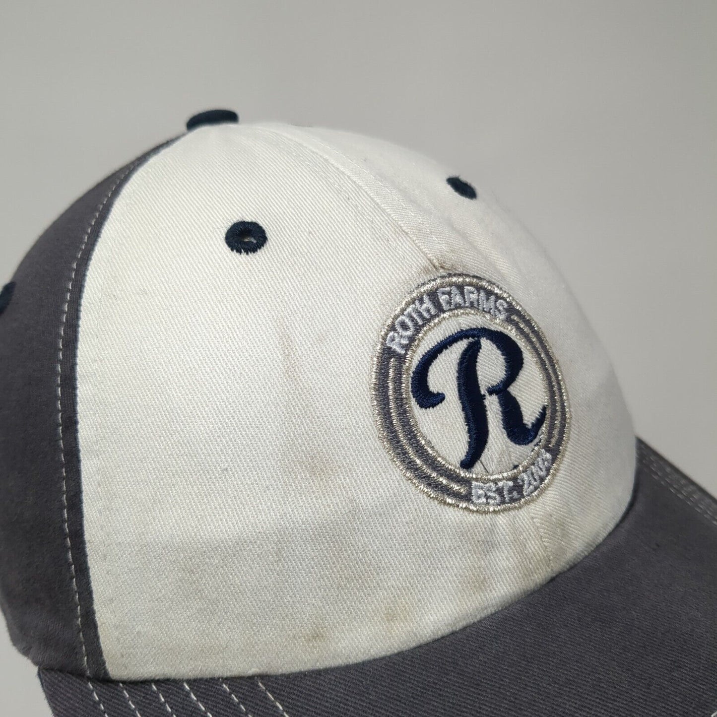 Roth Farms Est. 2003 Strapback Hat Gray M/L Adjustable Embroidered Richardson