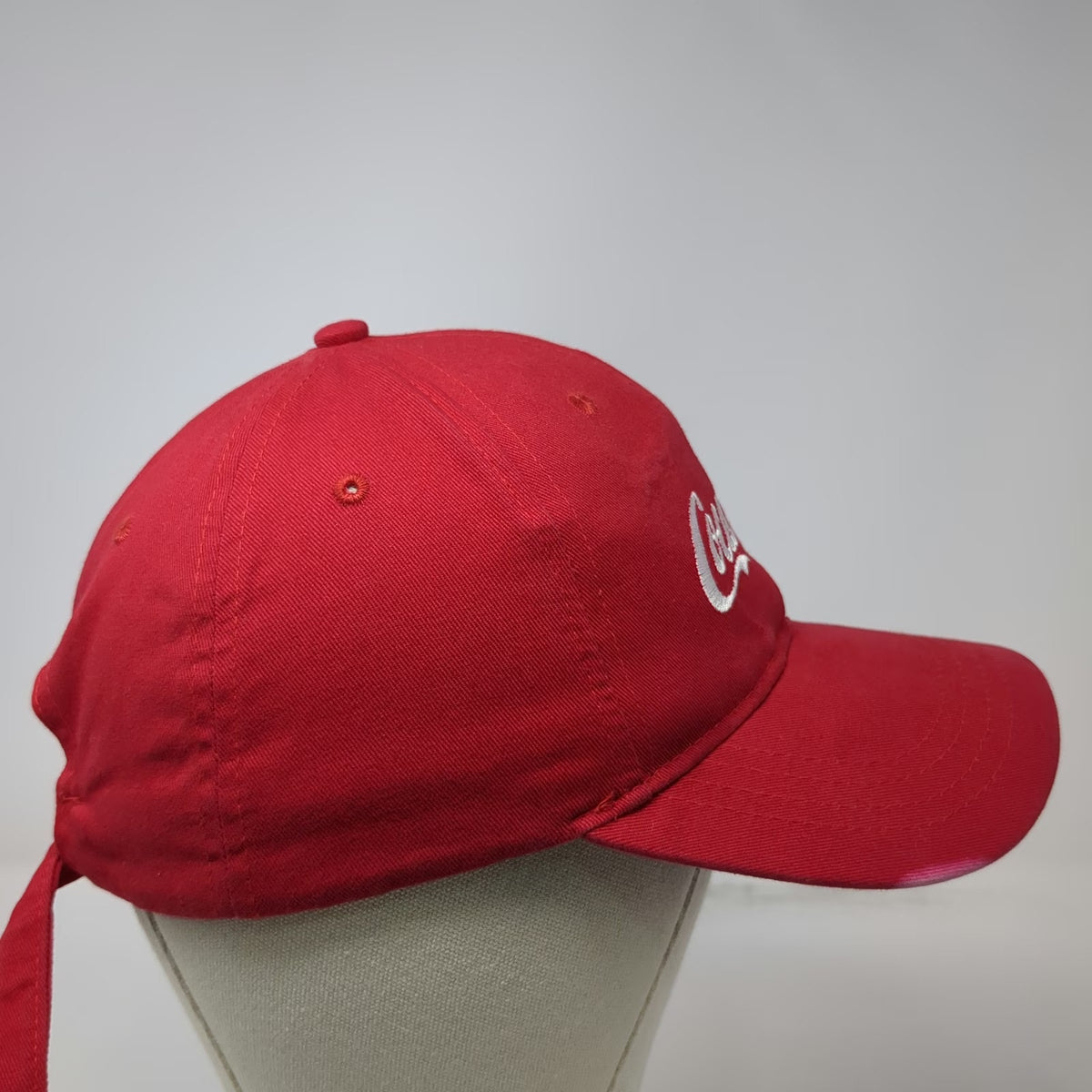 Quake City Caps Baseball Cap Red One Size Coca-Cola Logo Slideback Cotton Hat