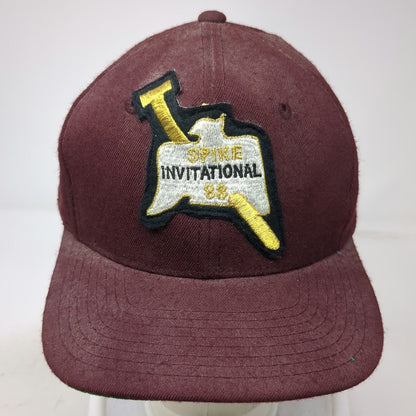 Universal Snapback Red OS Hat Spike Invitational 88 Green Underbrim Vintage