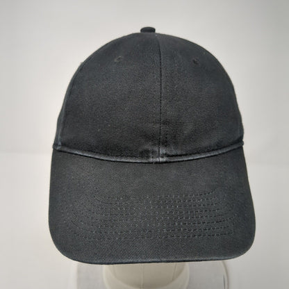 Unbranded Strapback Hat Black One Size Adjustable Vented Holes 6 Panel Blank