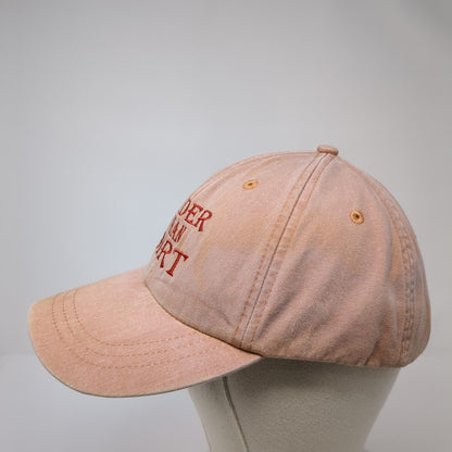 Older Than Dirt Slideback Hat Orange One Size Adjustable Leather Strap
