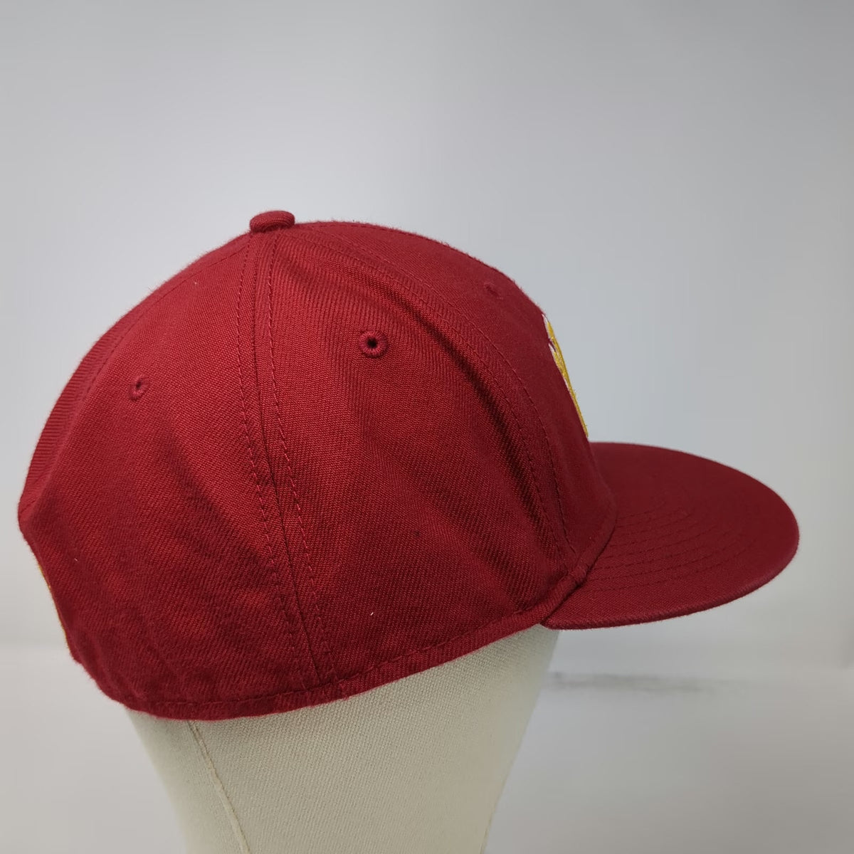 USC Trojans NCAA Red Hat Cap 7 3/8 Fitted Gray Undervisor Helmet Logo Embroidery