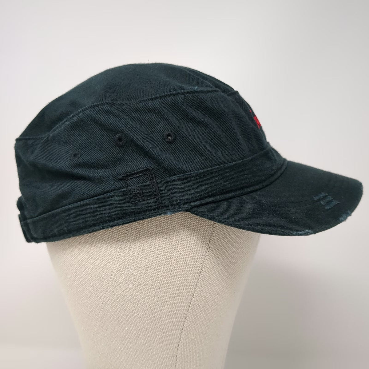 District Army Cap Black One Size Rockies Red Script Distressed Strapback Hat