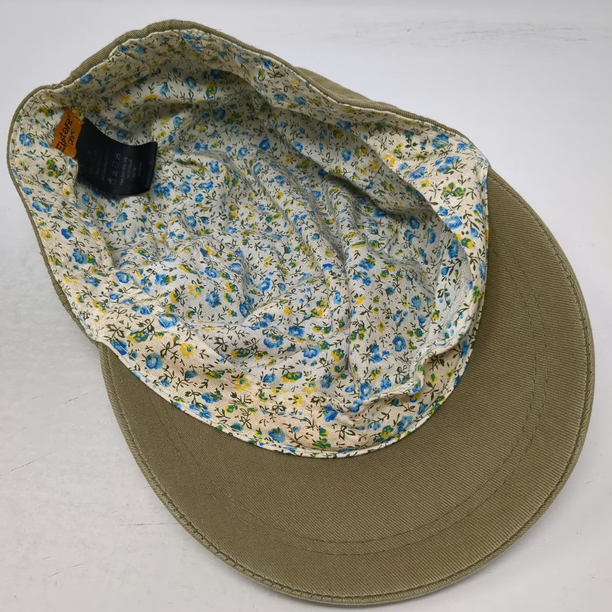 Elastafit DBY Army Cap Brown One Size Floral Lining Buckle Detail Cotton Hat