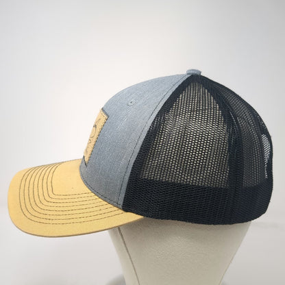 Outdoor Cap Gray Yellow Trucker Hat OSFM Alaska Field Gear Patch Mesh Snapback