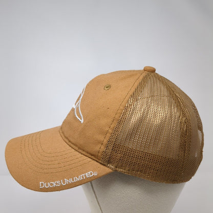 Duck Unlimited Strapback Trucker Hat Brown OS Adjustable Mesh Back Outdoor Cap
