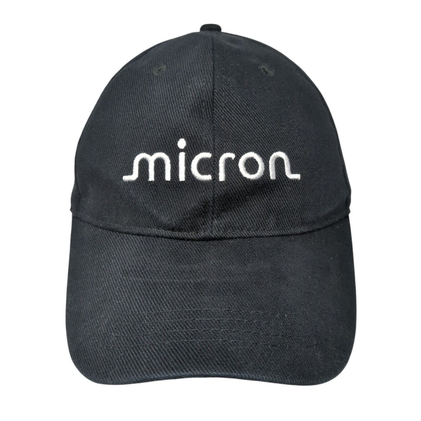 Micron Slideback Hat Black One Size Adjustable Embroidered Vent Holes