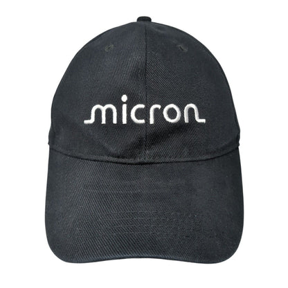 Micron Slideback Hat Black One Size Adjustable Embroidered Vent Holes