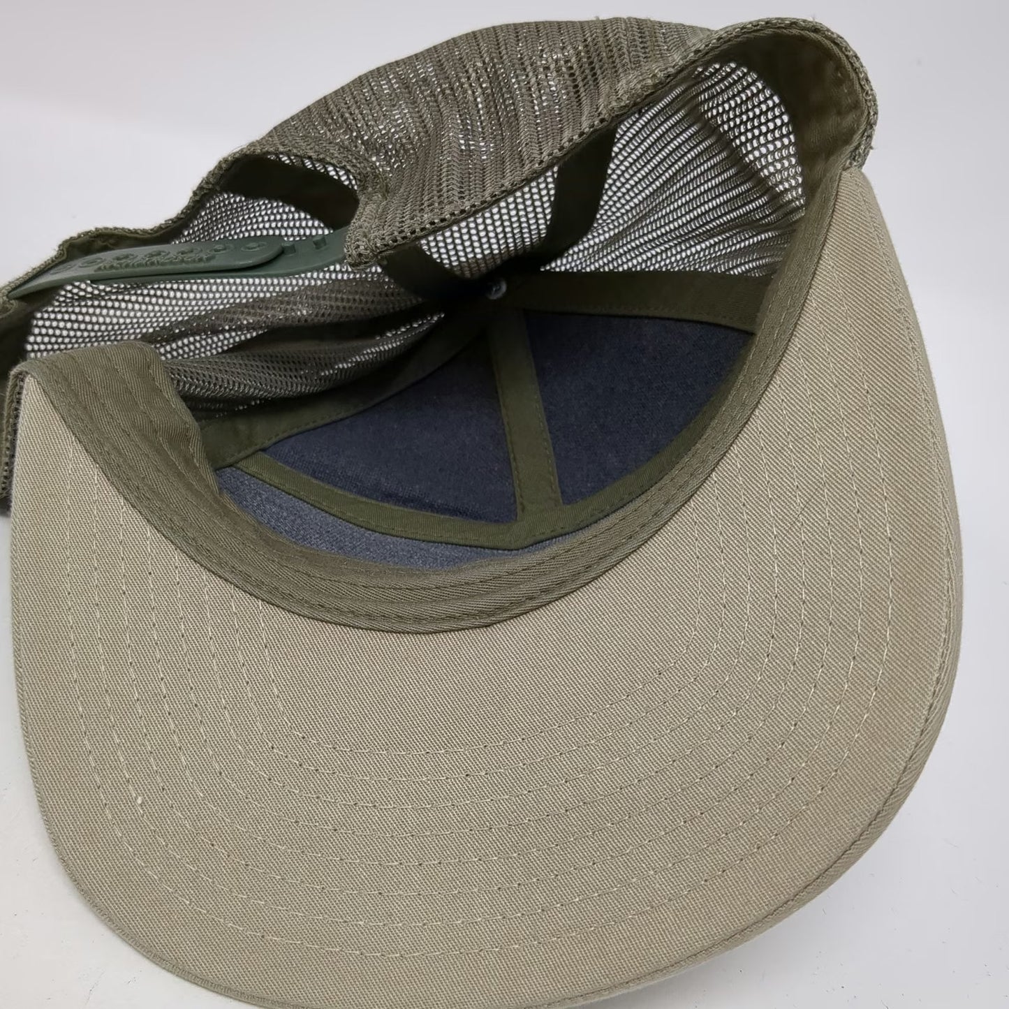 Richardson Trucker Hat Beige Green One Size 7 Panel Mountainland American Flag