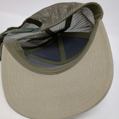 Richardson Trucker Hat Beige Green One Size 7 Panel Mountainland American Flag