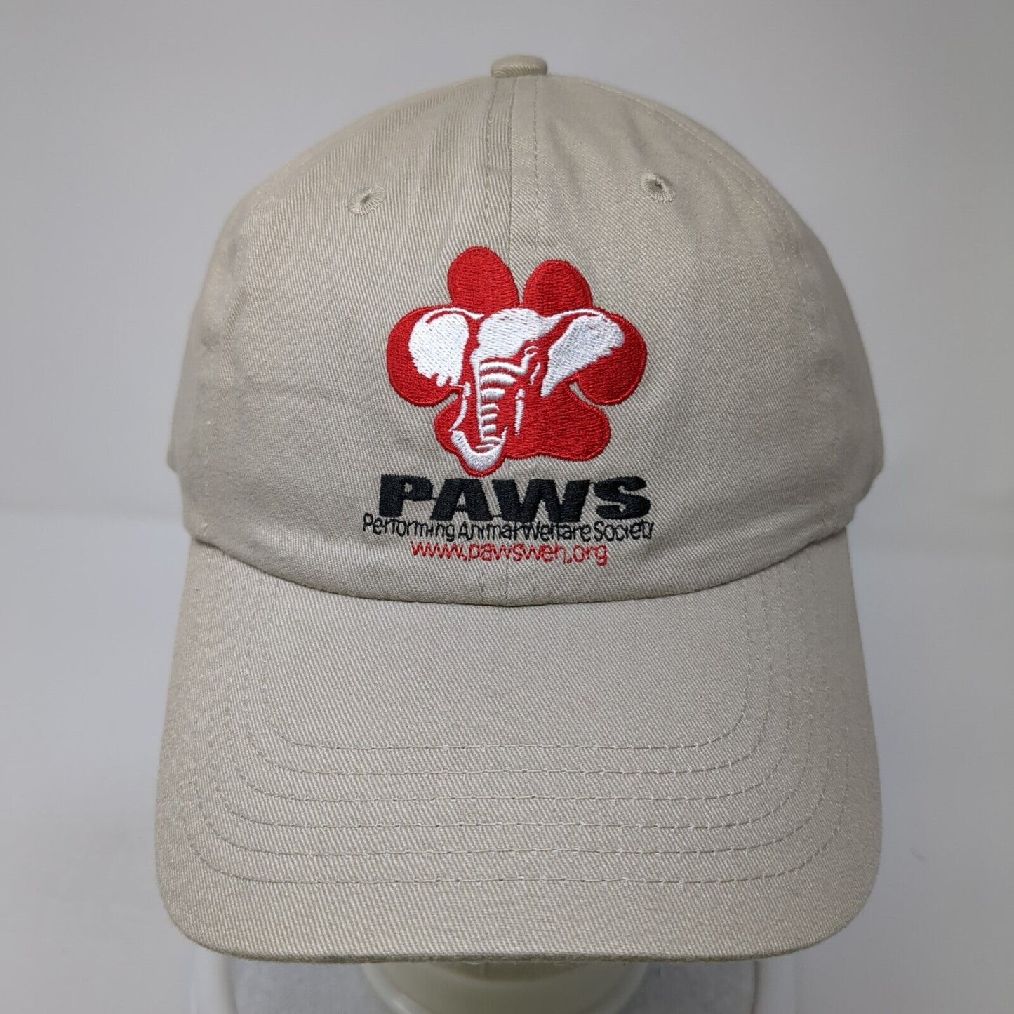PAWS Performance Animal Welfare Society Strapback Hat Beige One Size Adjustable