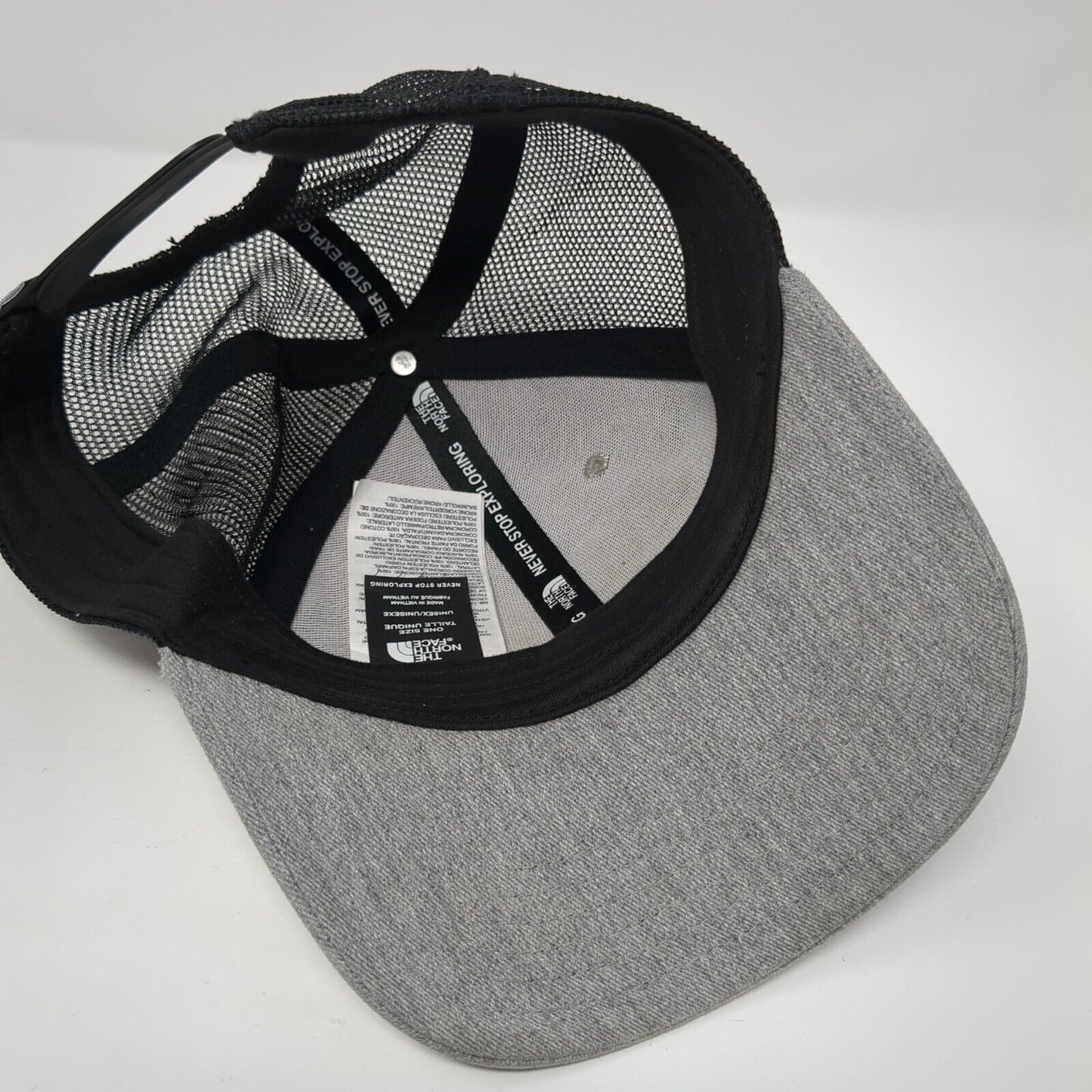 The North Face Bear Snapback Trucker Hat Gray One Size Mesh Back 6 Panel