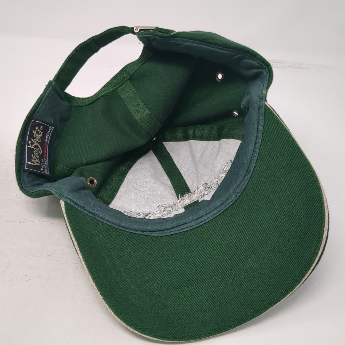 KC Caps Headshot Baseball Cap Green Silver One Size Slideback Camp Bradley Hat