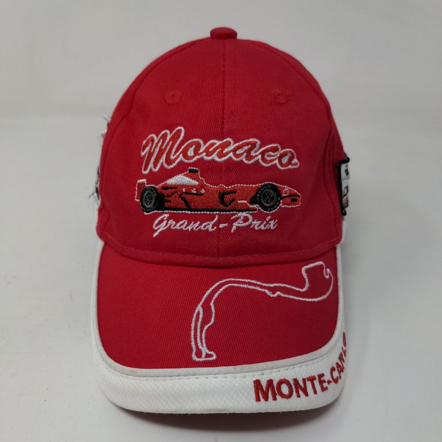 Monaco Grand Prix Boy's Strapback Hat Red White 50 Junior World Champion Logo