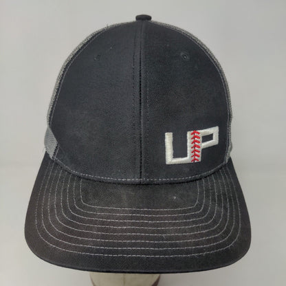 Richardson Men's Snapback Mesh Back Hat Black Gray Embroidered UP Logo #112